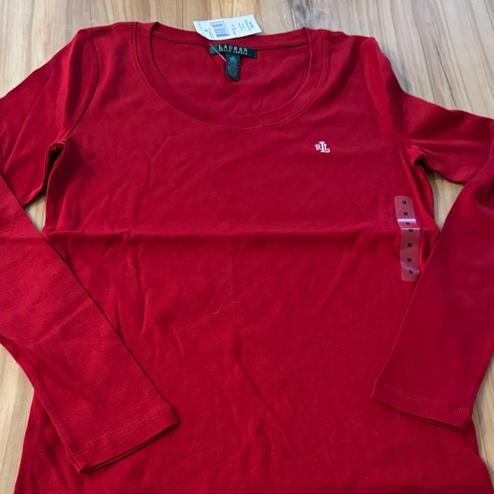 Ralph Lauren Vibrant Red Long Sleeve Shirt NWT M